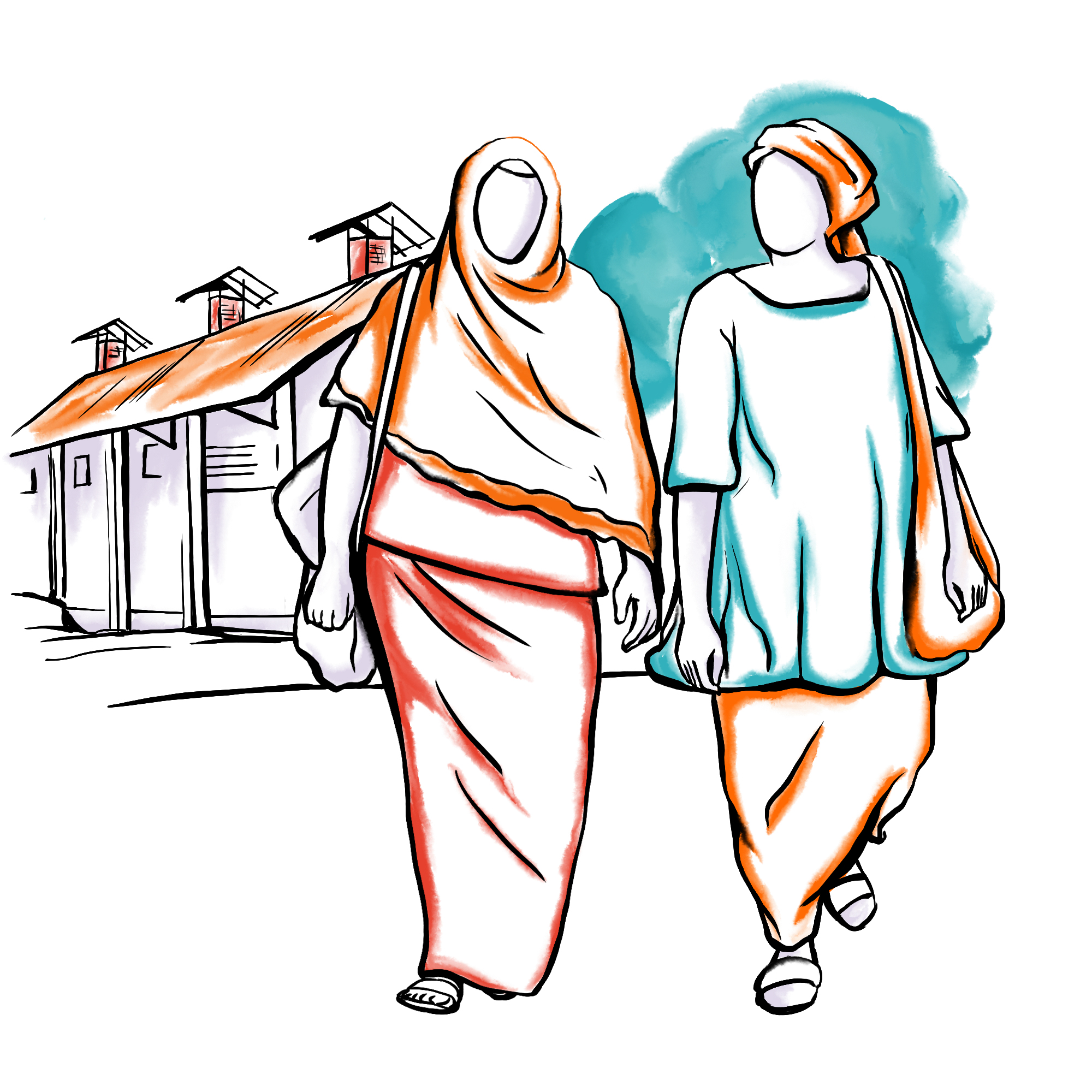 Two Women Walking And Talking