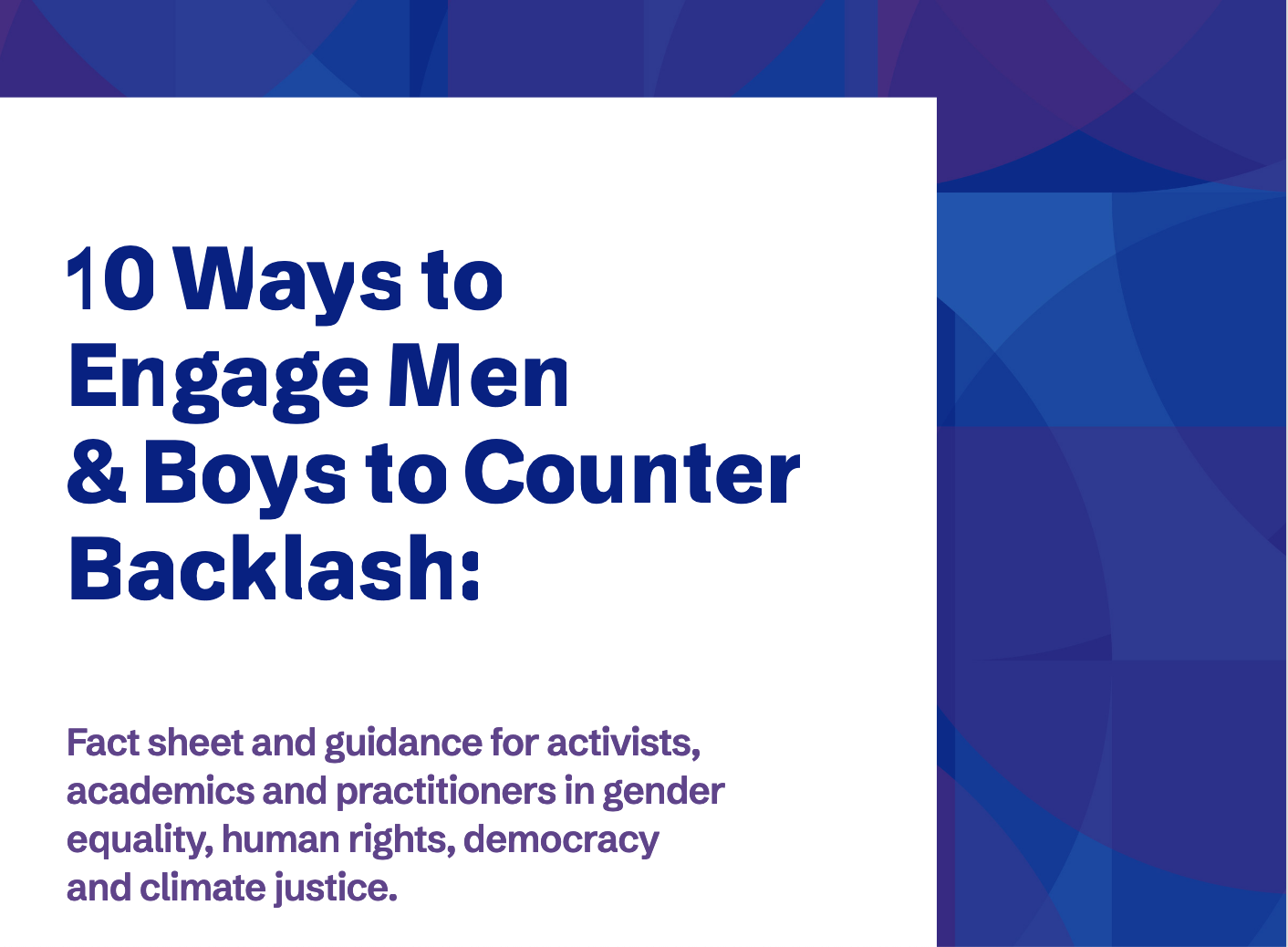 10 Ways To Engage Men And Boys To Counter Backlash