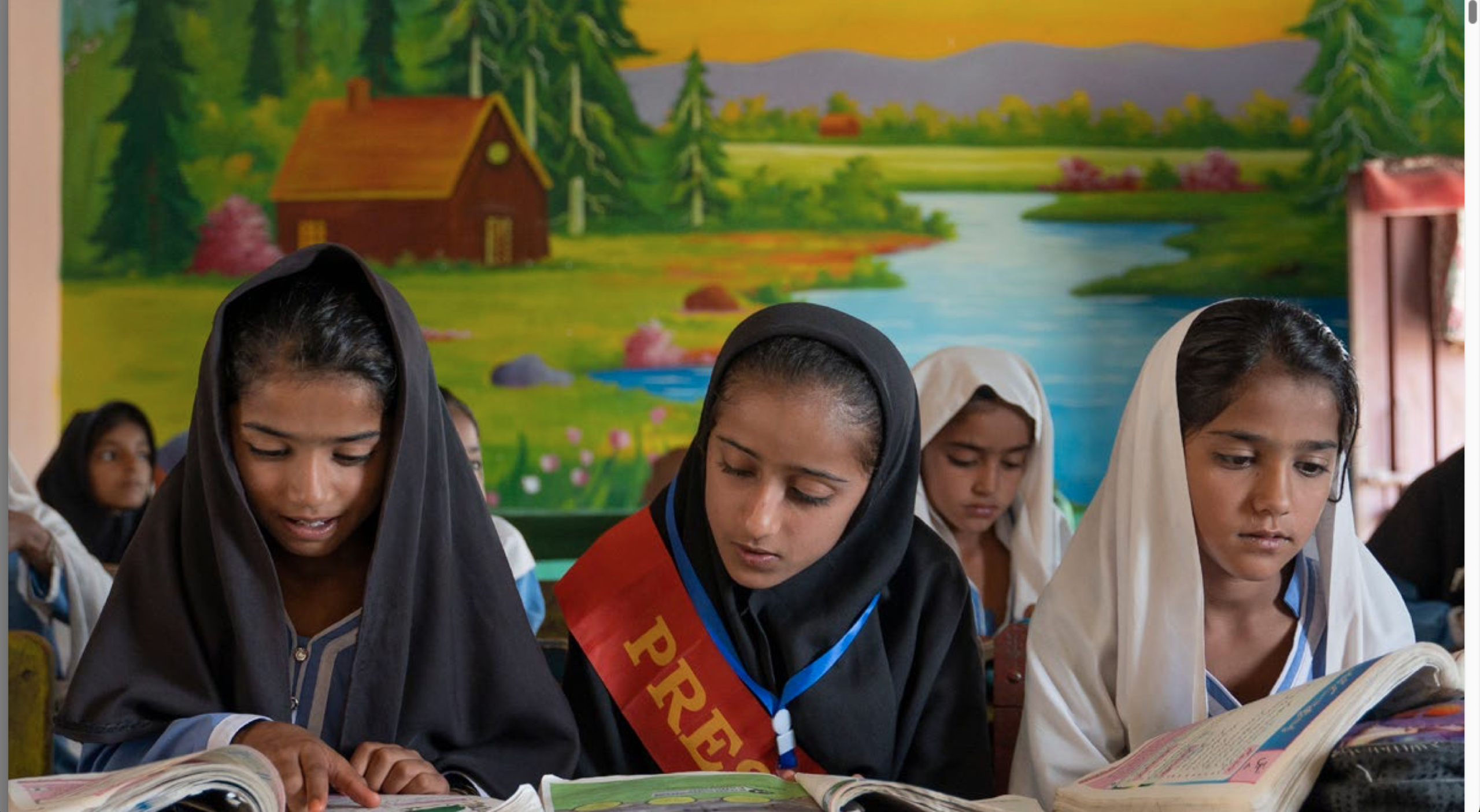 Young Brown Girls Reading
